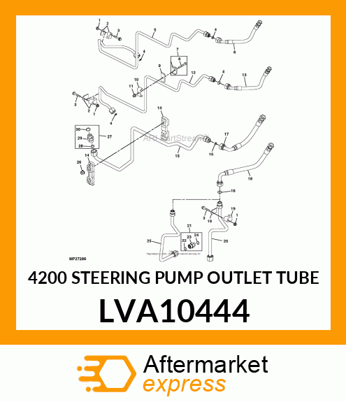 4200 STEERING PUMP OUTLET TUBE LVA10444