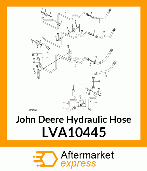 43/4400 STEERING PUMP OUTLET TUBING LVA10445