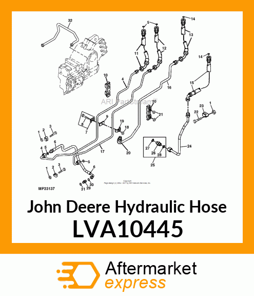 43/4400 STEERING PUMP OUTLET TUBING LVA10445