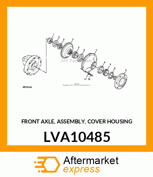 FRONT AXLE, ASSEMBLY, COVER HOUSING LVA10485