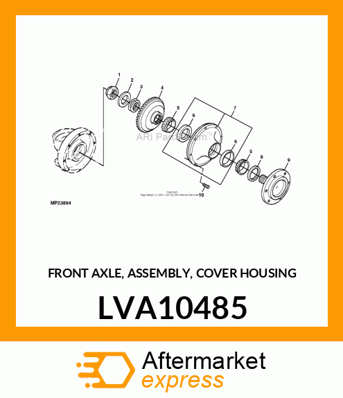 FRONT AXLE, ASSEMBLY, COVER HOUSING LVA10485