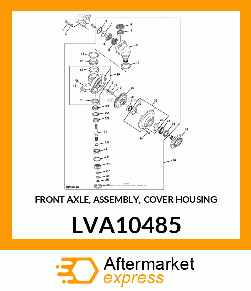 FRONT AXLE, ASSEMBLY, COVER HOUSING LVA10485