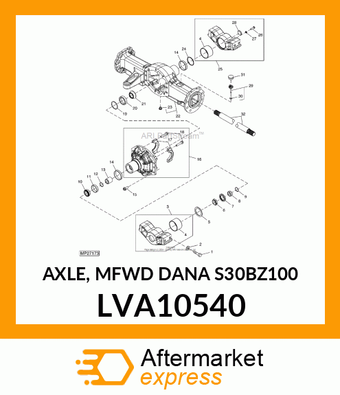 AXLE, MFWD (DANA S30BZ100) LVA10540