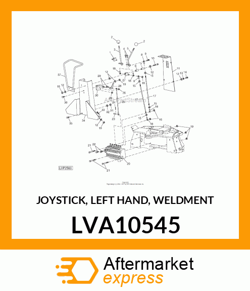 JOYSTICK, LEFT HAND, WELDMENT LVA10545