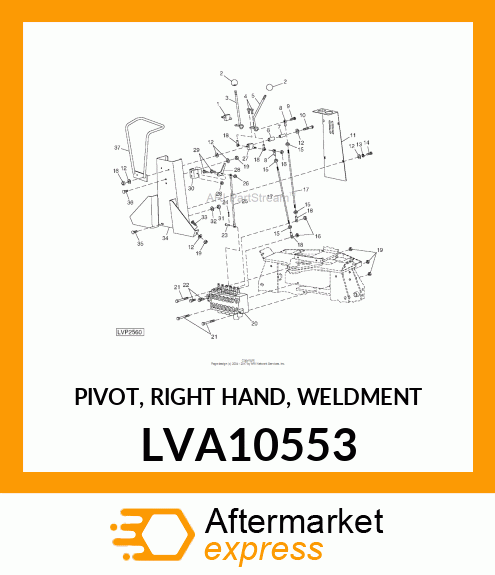 PIVOT, RIGHT HAND, WELDMENT LVA10553