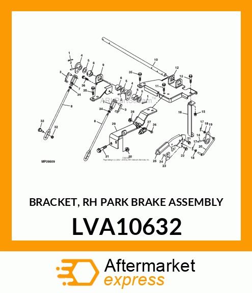 BRACKET, RH PARK BRAKE ASSEMBLY LVA10632