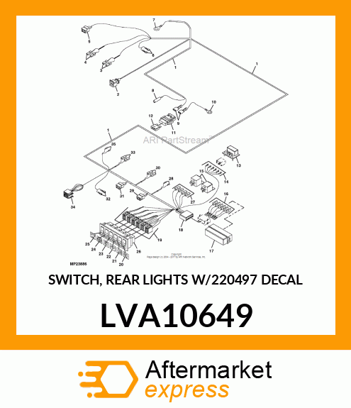 SWITCH, REAR LIGHTS W/220497 DECAL LVA10649