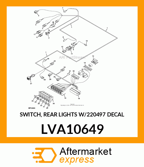 SWITCH, REAR LIGHTS W/220497 DECAL LVA10649