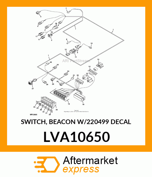 SWITCH, BEACON W/220499 DECAL LVA10650