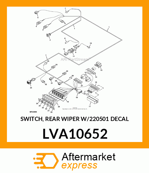 SWITCH, REAR WIPER W/220501 DECAL LVA10652