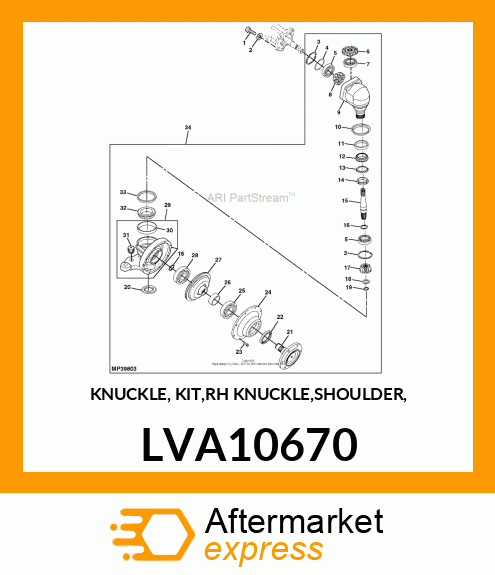 KNUCKLE, KIT,(RH) KNUCKLE,SHOULDER, LVA10670