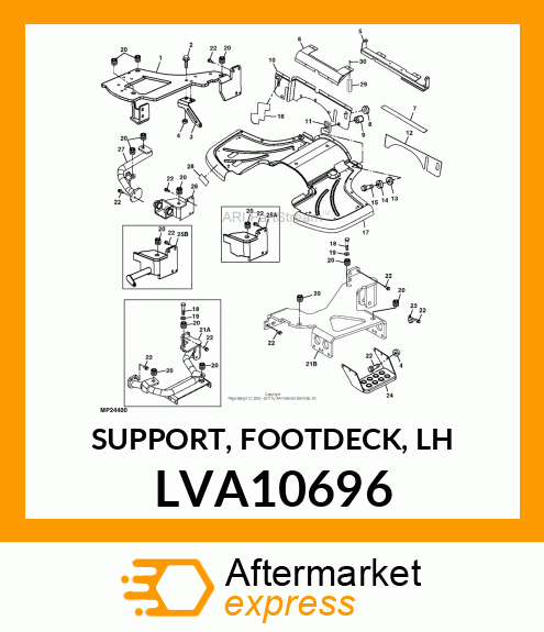 SUPPORT, FOOTDECK, LH LVA10696