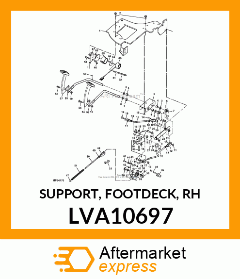 SUPPORT, SUPPORT, FOOTDECK, RH LVA10697