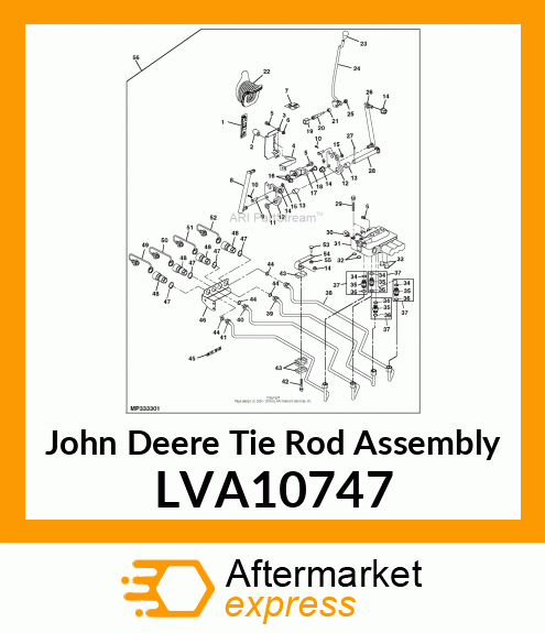 TIE ROD ASSEMBLY, ROD, JOYSTICK BOO LVA10747