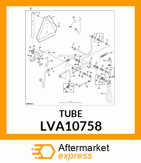 OIL LINE, LINE, HYDRAULIC PBY COUP LVA10758