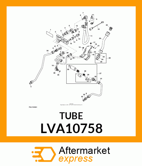 OIL LINE, LINE, HYDRAULIC PBY COUP LVA10758