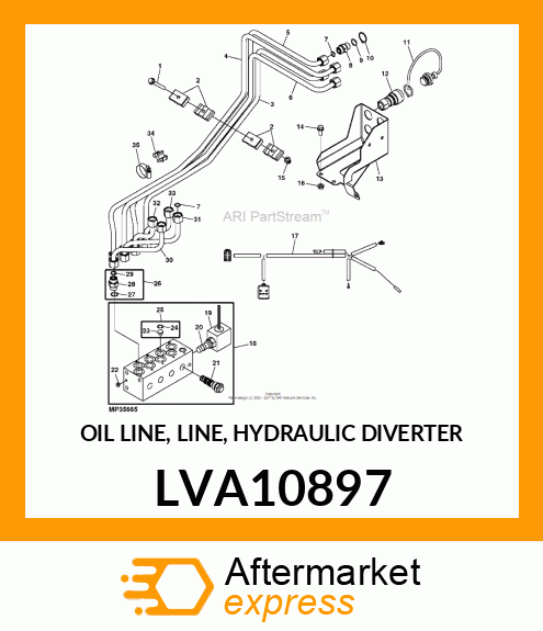 OIL LINE, LINE, HYDRAULIC DIVERTER LVA10897