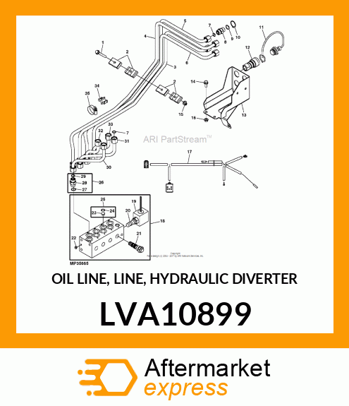 OIL LINE, LINE, HYDRAULIC DIVERTER LVA10899