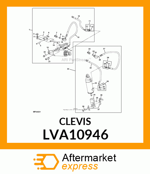 CLEVIS, REMOVEABLE, TILT CYLINDER LVA10946