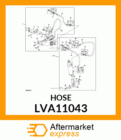 HYDRAULIC HOSE, HOSE, HYDRAULIC,TOP LVA11043