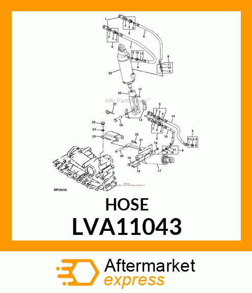 HYDRAULIC HOSE, HOSE, HYDRAULIC,TOP LVA11043