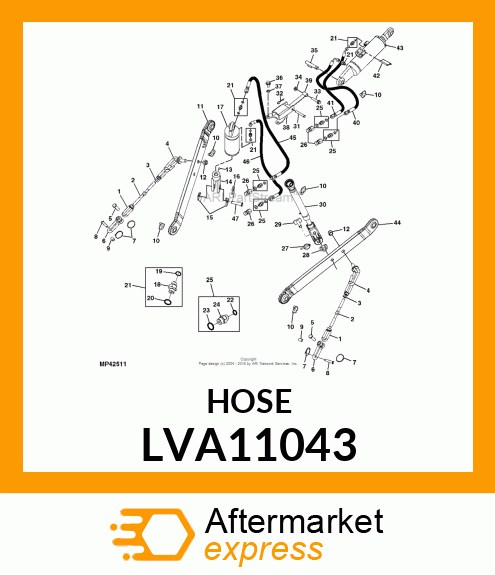 HYDRAULIC HOSE, HOSE, HYDRAULIC,TOP LVA11043