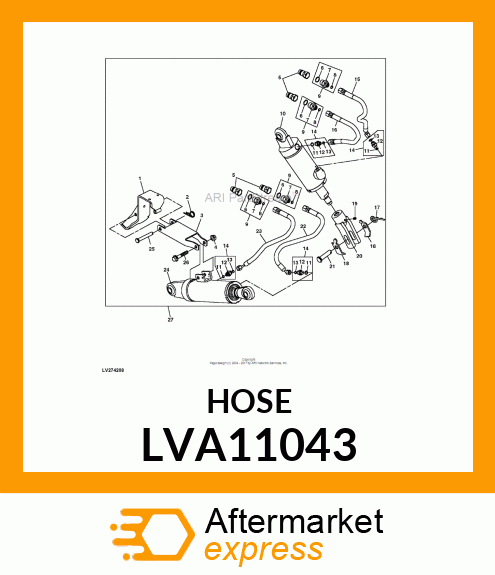 HYDRAULIC HOSE, HOSE, HYDRAULIC,TOP LVA11043