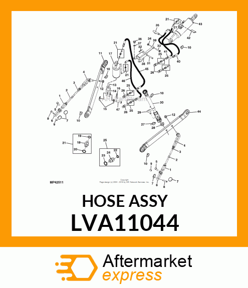 HYDRAULIC HOSE, HOSE, HYDRAULIC, TO LVA11044