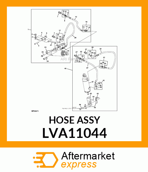 HYDRAULIC HOSE, HOSE, HYDRAULIC, TO LVA11044