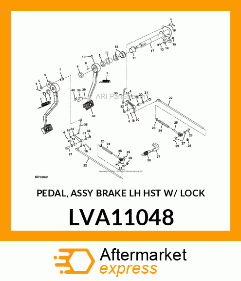 PEDAL, ASSY BRAKE LH HST W/ LOCK LVA11048