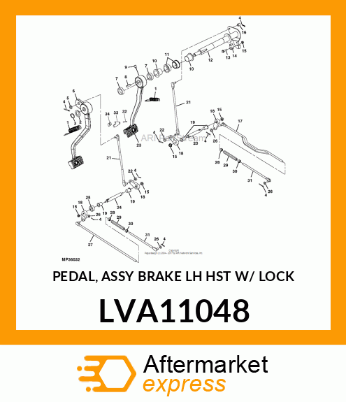 PEDAL, ASSY BRAKE LH HST W/ LOCK LVA11048