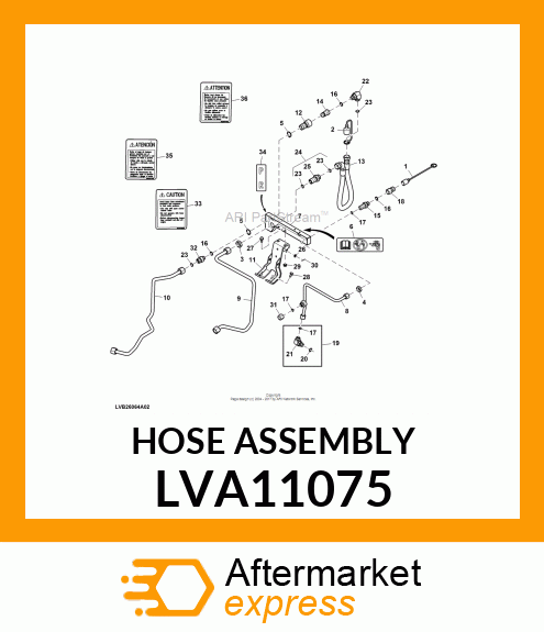 HYDRAULIC HOSE, HOSE, HYDRAULIC PBY LVA11075