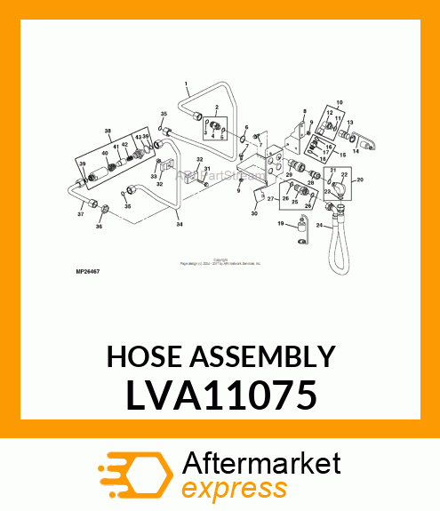 HYDRAULIC HOSE, HOSE, HYDRAULIC PBY LVA11075