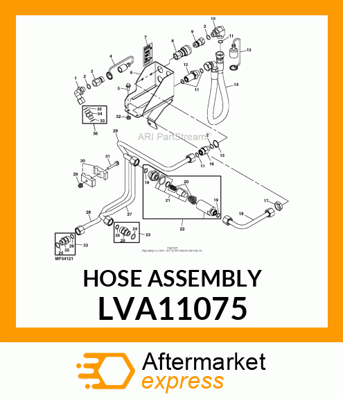 HYDRAULIC HOSE, HOSE, HYDRAULIC PBY LVA11075