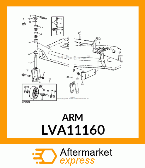 ARM, ARM, WELDED CASTERPAINT LVA13 LVA11160