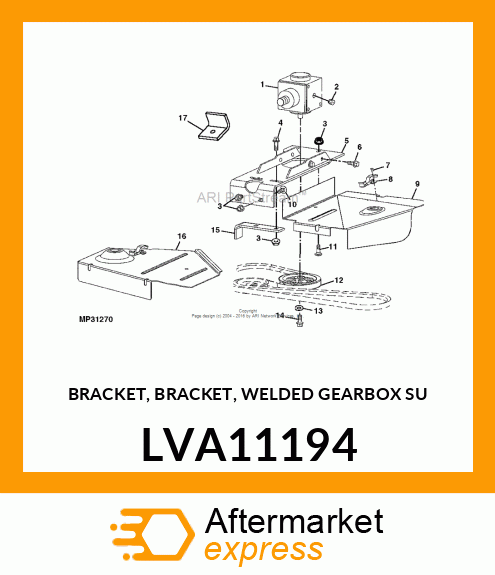 BRACKET, BRACKET, WELDED GEARBOX SU LVA11194