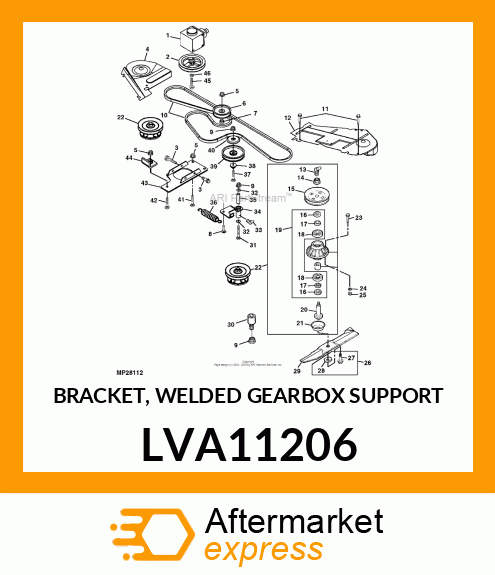 BRACKET, WELDED GEARBOX SUPPORT LVA11206