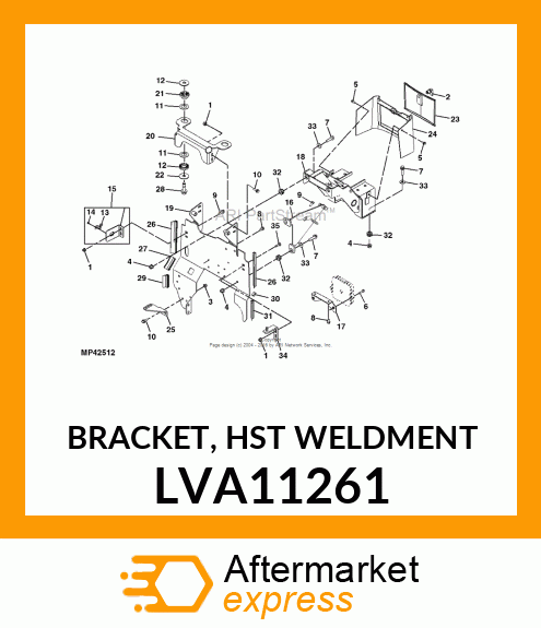 BRACKET, HST WELDMENT LVA11261