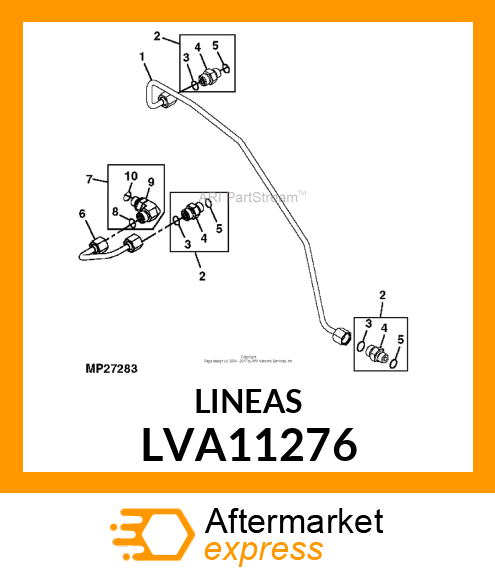 LINE, HYDRAULIC MID PTO LVA11276