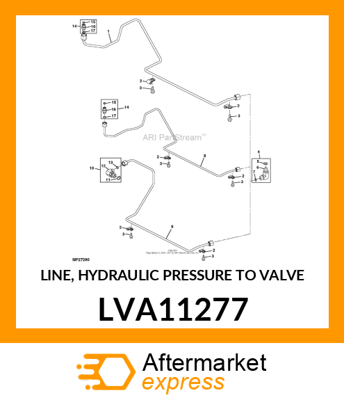 LINE, HYDRAULIC PRESSURE TO VALVE LVA11277