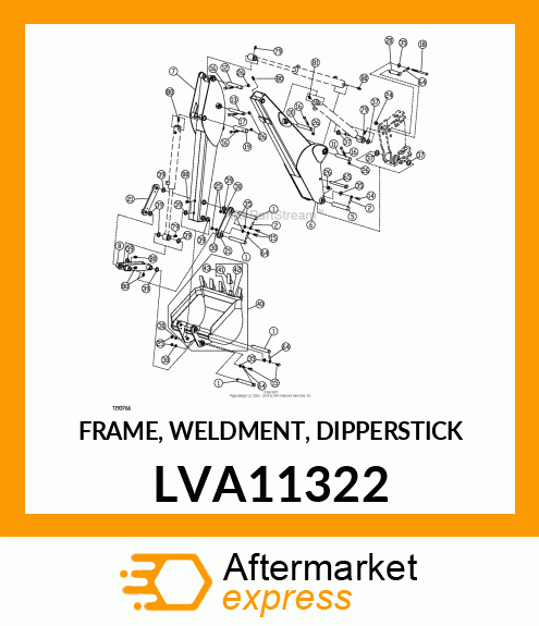 FRAME, WELDMENT, DIPPERSTICK LVA11322