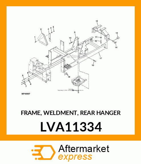 FRAME, WELDMENT, REAR HANGER LVA11334