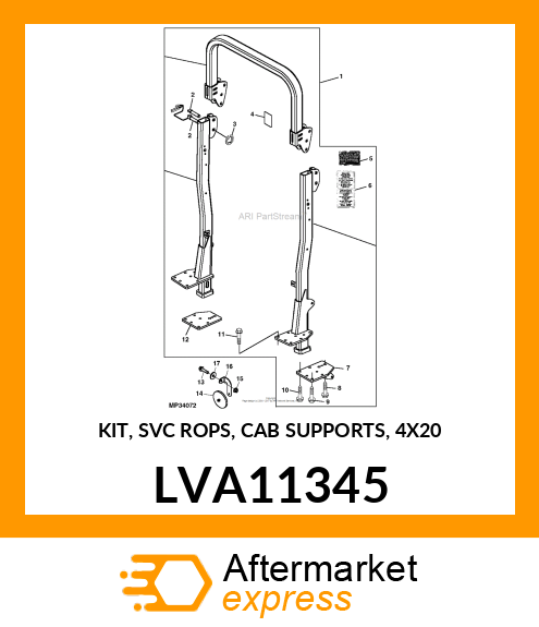 KIT, SVC ROPS, CAB SUPPORTS, 4X20 LVA11345