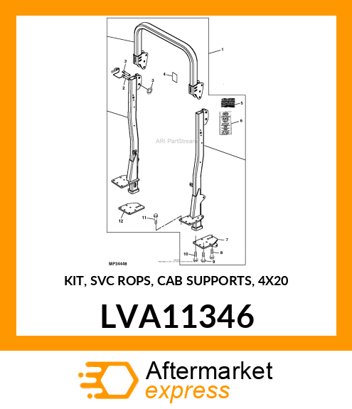 KIT, SVC ROPS, CAB SUPPORTS, 4X20 LVA11346