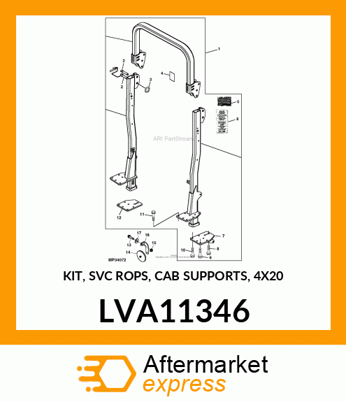 KIT, SVC ROPS, CAB SUPPORTS, 4X20 LVA11346