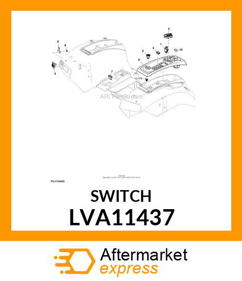 SWITCH, SWITCH, REAR PTO PUSH/PULL LVA11437
