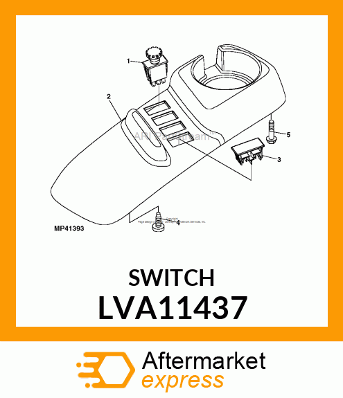 SWITCH, SWITCH, REAR PTO PUSH/PULL LVA11437