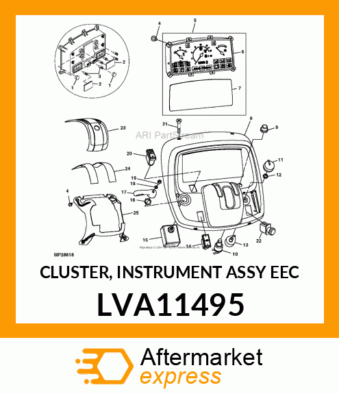 CLUSTER, INSTRUMENT ASSY EEC LVA11495