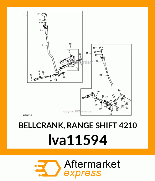 BELLCRANK, RANGE SHIFT 4210 lva11594