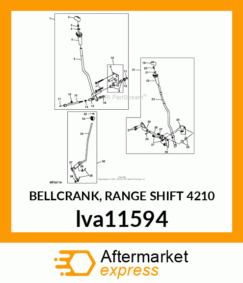 BELLCRANK, RANGE SHIFT 4210 lva11594